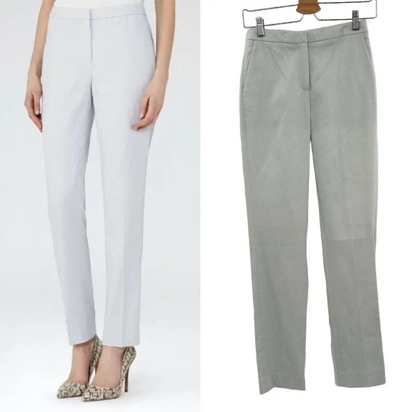 Reiss Harloe Slim Leg Trousers Frosted Mint Gray Size 0